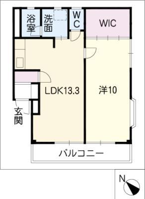 コスモスハイツ(1LDK/2階)の間取り写真