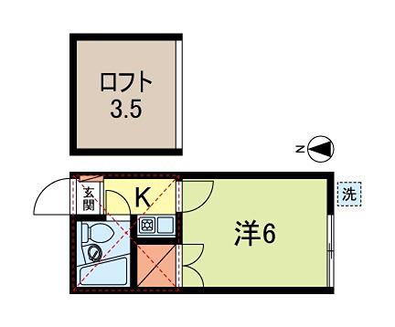 HS高円寺(1K/1階)の間取り写真