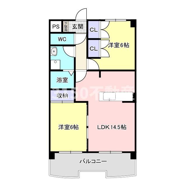 B・INSIDE249(2LDK/3階)の間取り写真