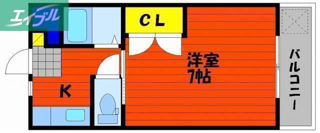 ラ・パルテール福富 壱番館(1K/4階)の間取り写真
