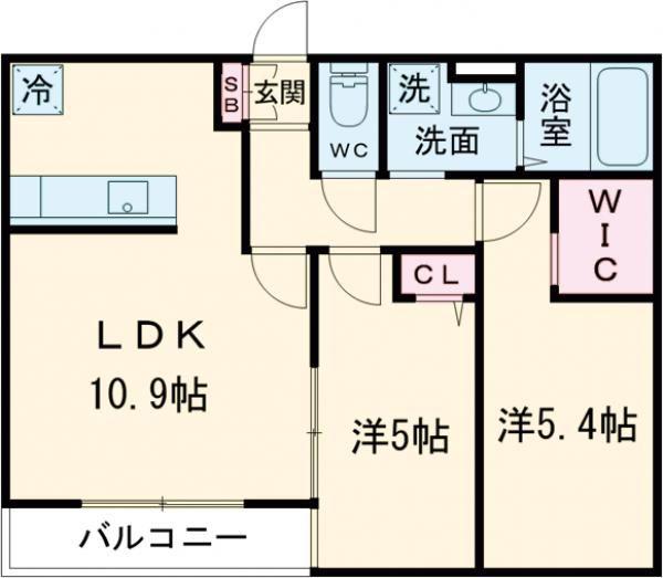 SUN LIFE IN 桑名(2LDK/1階)の間取り写真