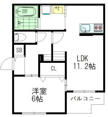 EMIGRANT ウエスト(1LDK/1階)の間取り写真