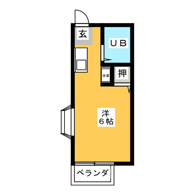 カサベルデ(ワンルーム/1階)の間取り写真