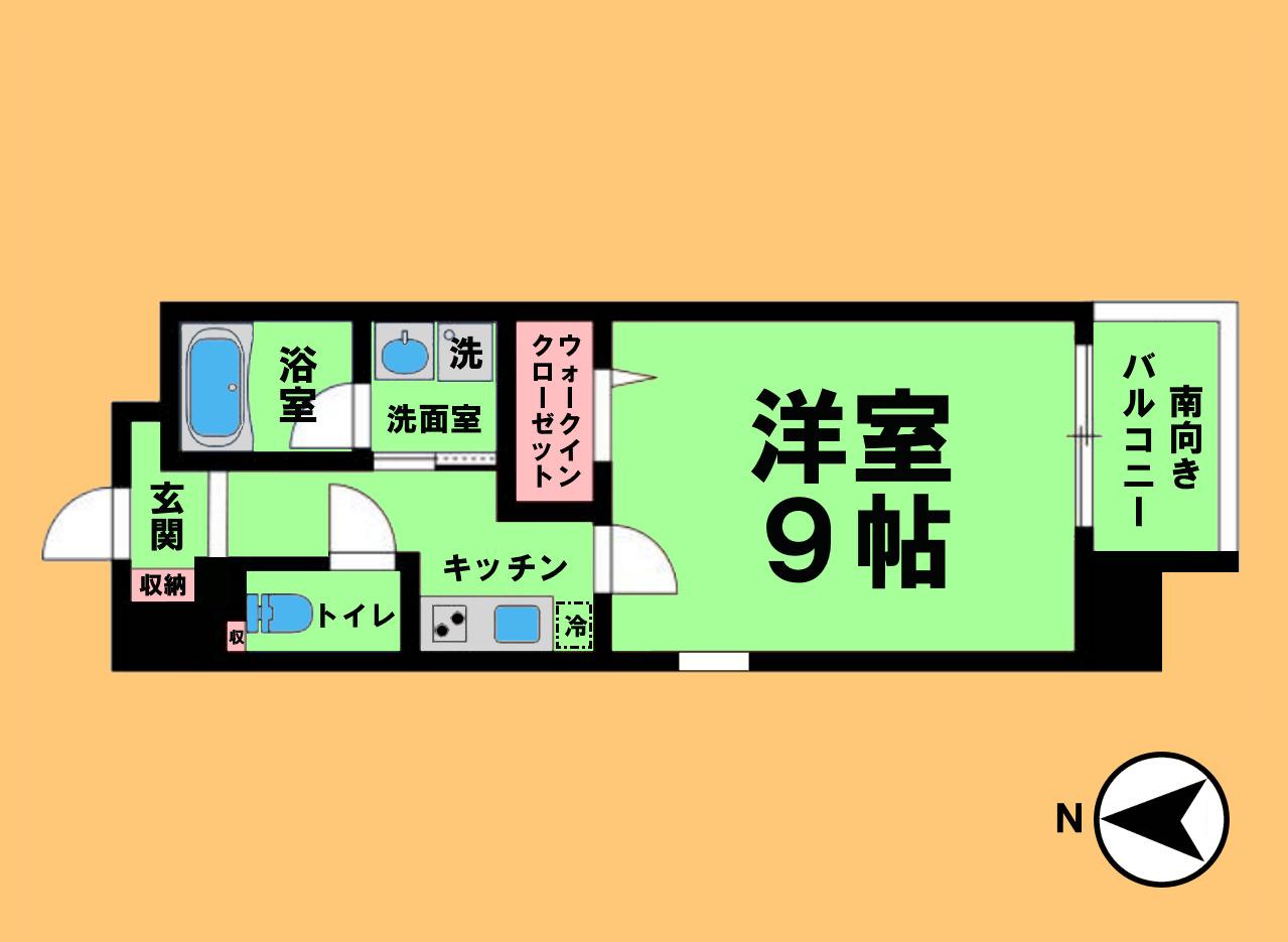 PROUDEAR(1K/6階)の間取り写真