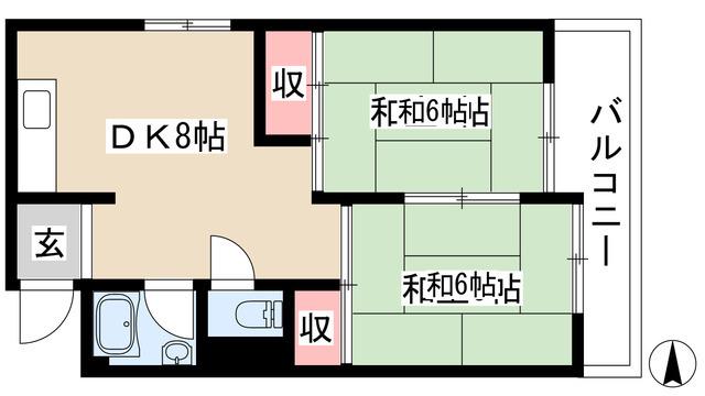 小林ビル(2LDK/3階)の間取り写真