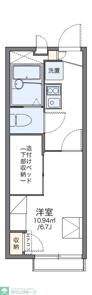 レオパレスYOKOMIZOII(1K/2階)の間取り写真