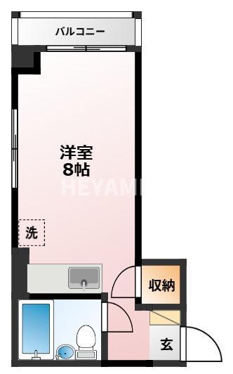 藤コーポ(ワンルーム/2階)の間取り写真