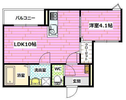 REGALEST-E(1LDK/1階)の間取り写真