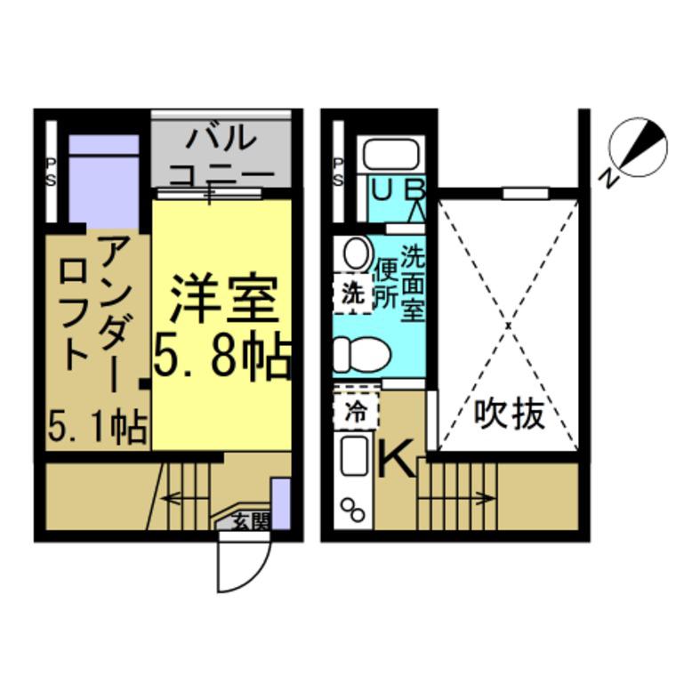 STARROBE(ワンルーム/1階)の間取り写真