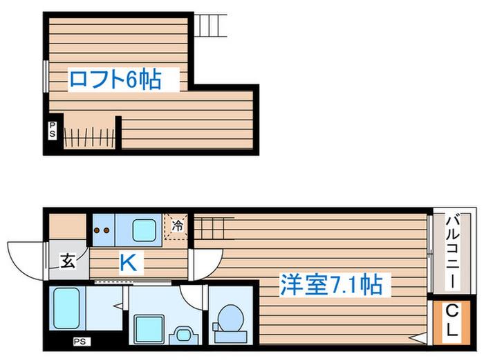 セラヴィ小田原(1K/2階)の間取り写真