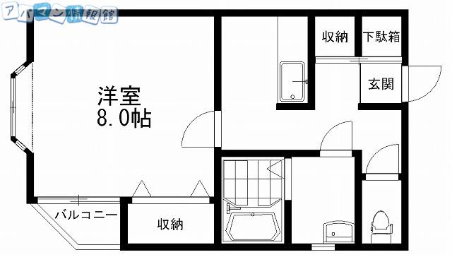 ロイヤルコート浜松町(1K/1階)の間取り写真