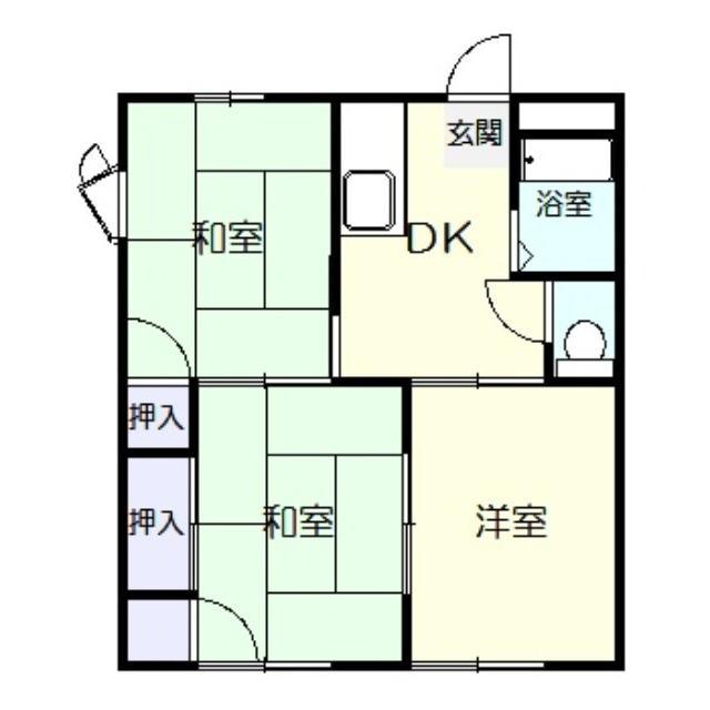 スナオハイツ(3DK/2階)の間取り写真