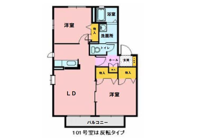 ノーヴァコート(2LDK/1階)の間取り写真