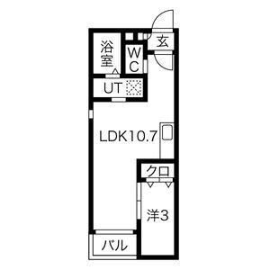 WARREN MAEDANISHII(1LDK/1階)の間取り写真