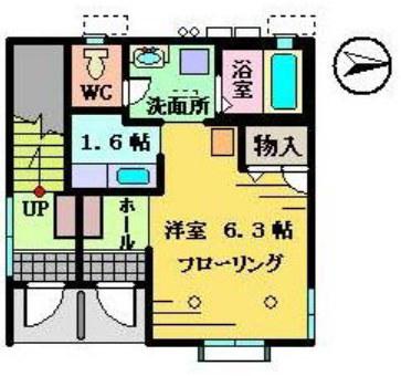 コンブリッサII(1K/2階)の間取り写真