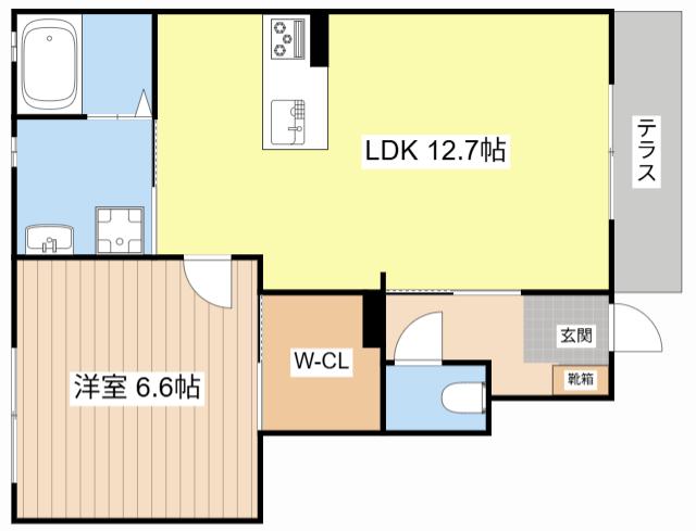シャーメゾンプランドール(1LDK/1階)の間取り写真
