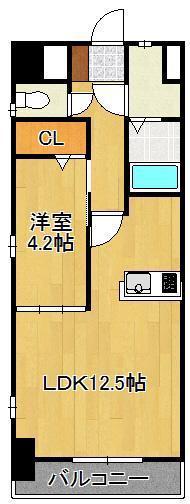 KMマンション熊手(1LDK/2階)の間取り写真