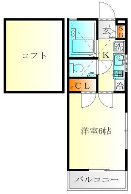 ラフィール汐入(1K/1階)の間取り写真