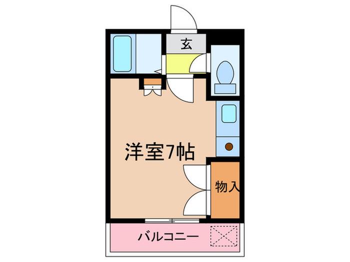 WILLOW COURT福工大前(ワンルーム/1階)の間取り写真