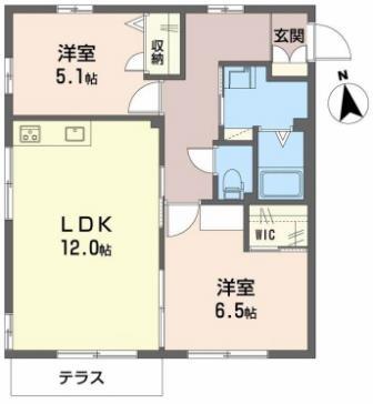 メゾン福田(2LDK/1階)の間取り写真