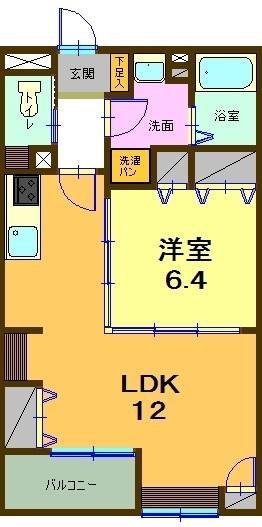 ジュエルモンテ・レーゼII(1LDK/1階)の間取り写真