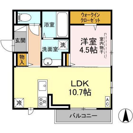 NORIA(1LDK/3階)の間取り写真