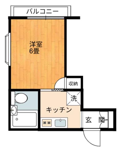 コーポリリー(1K/2階)の間取り写真