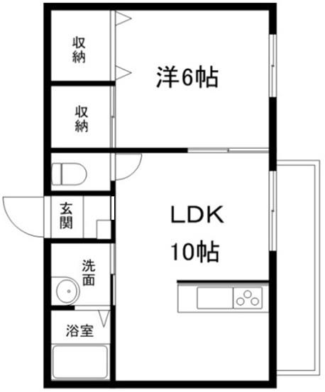 シャーメゾンリーリエ E(1LDK/1階)の間取り写真