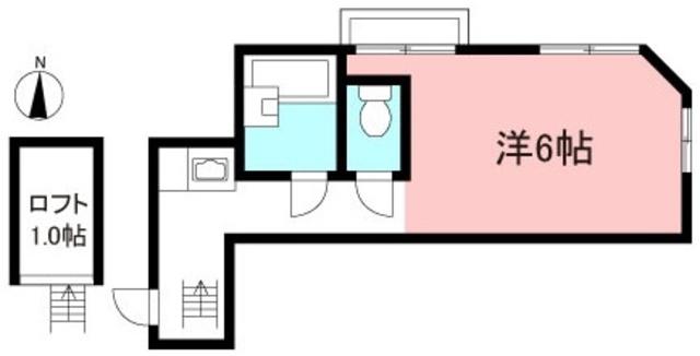 フジモリハイツ(ワンルーム/2階)の間取り写真