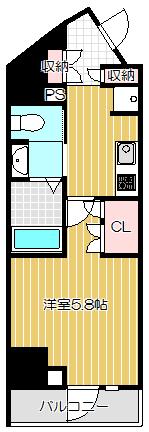 レジディア中延II(1K/4階)の間取り写真