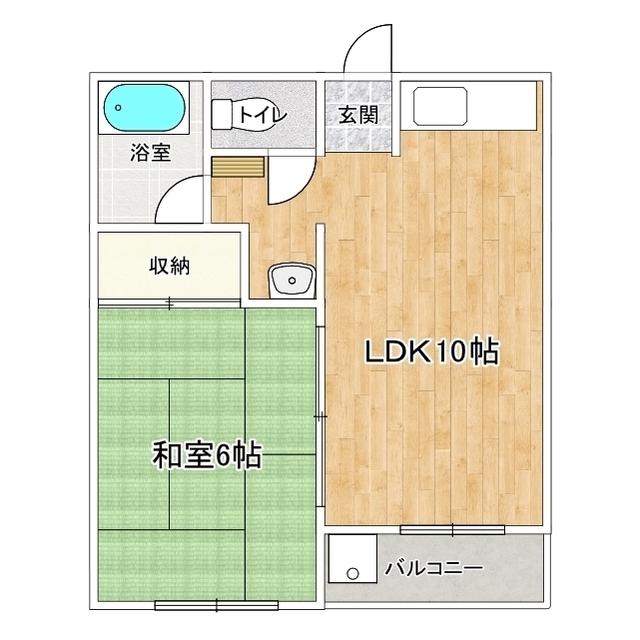 ハイツホソカワ(1LDK/1階)の間取り写真