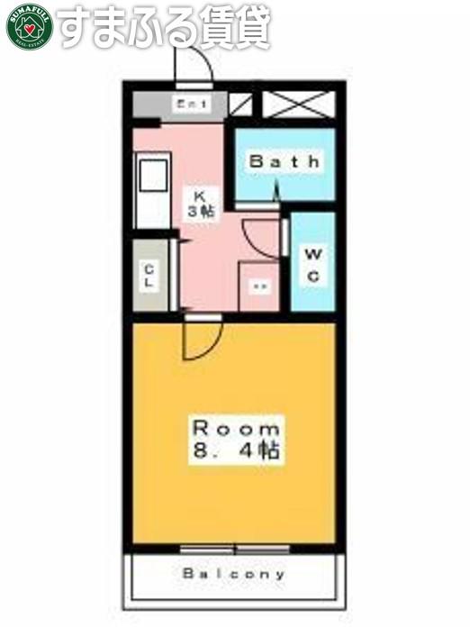 A・CITY明治本町(1K/3階)の間取り写真
