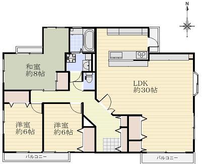 アムール気仙沼(3LDK/3階)の間取り写真