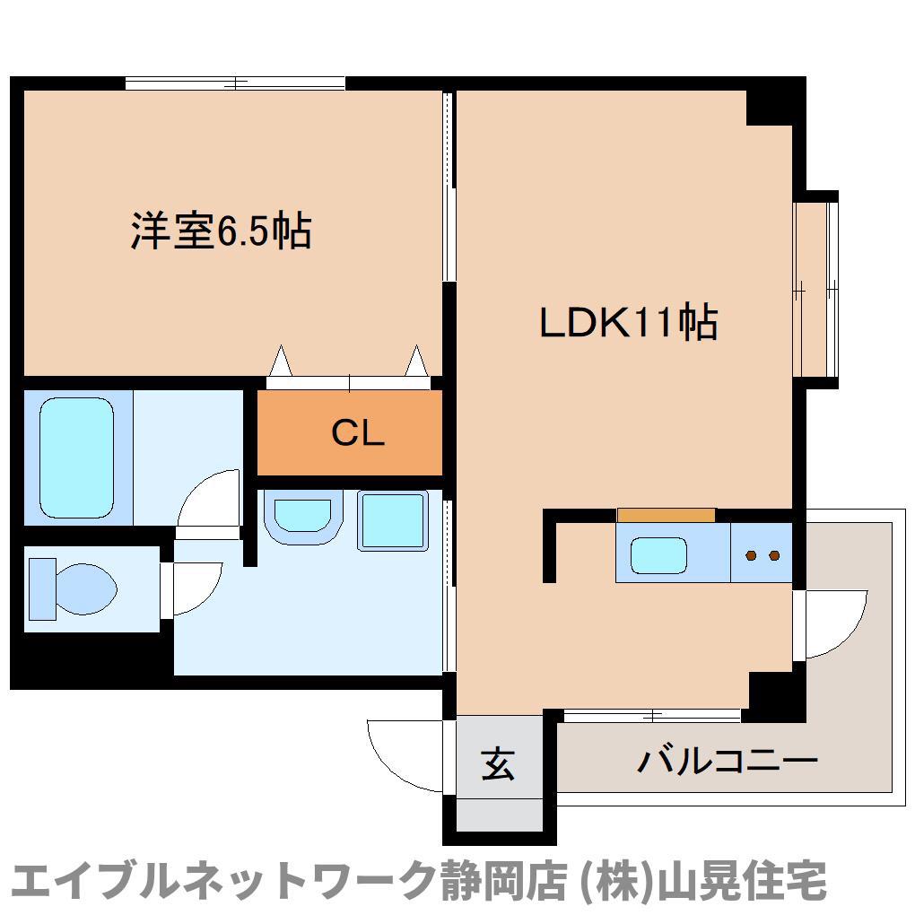 人宿町第二コーポ(1LDK/2階)の間取り写真