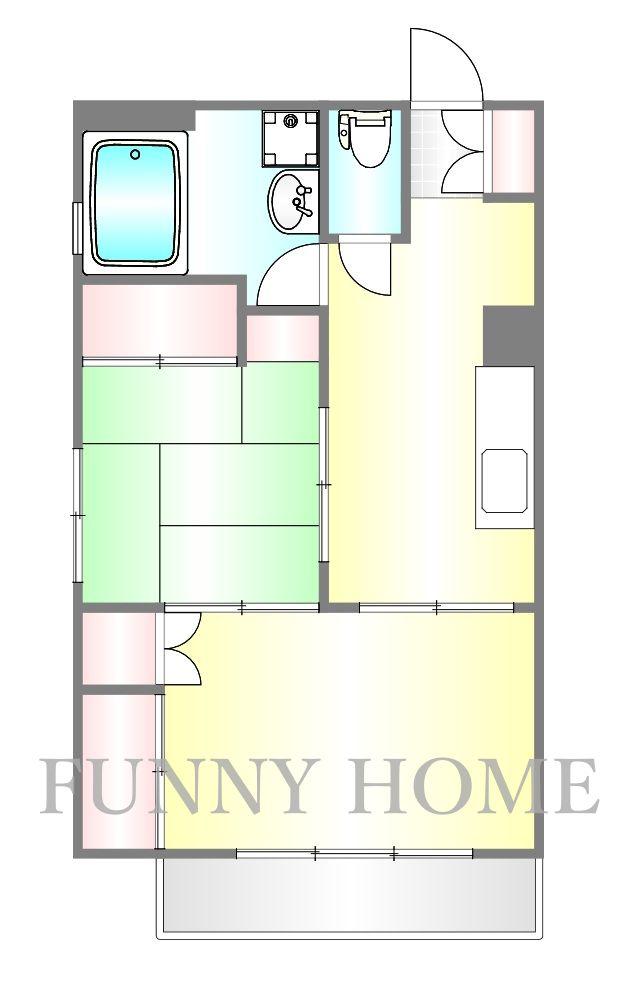 建都ビル(2DK/3階)の間取り写真