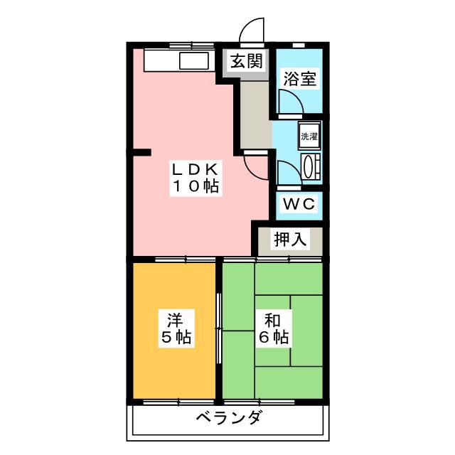 メゾンブランシェヨシダ(2LDK/2階)の間取り写真