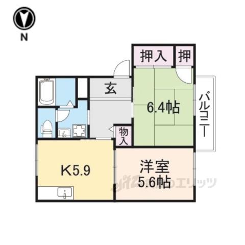 コーポNK(2K/2階)の間取り写真