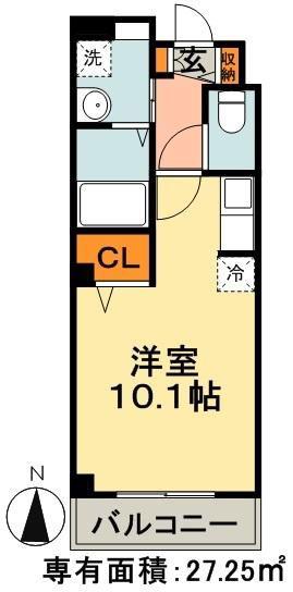 エスペランス(1K/1階)の間取り写真