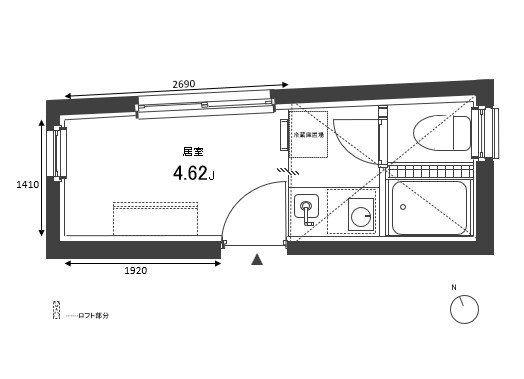 CH287(ワンルーム/3階)の間取り写真