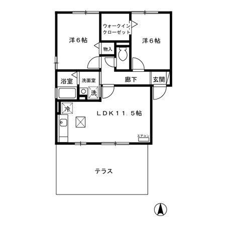 メゾンプレジールAB(2LDK/1階)の間取り写真