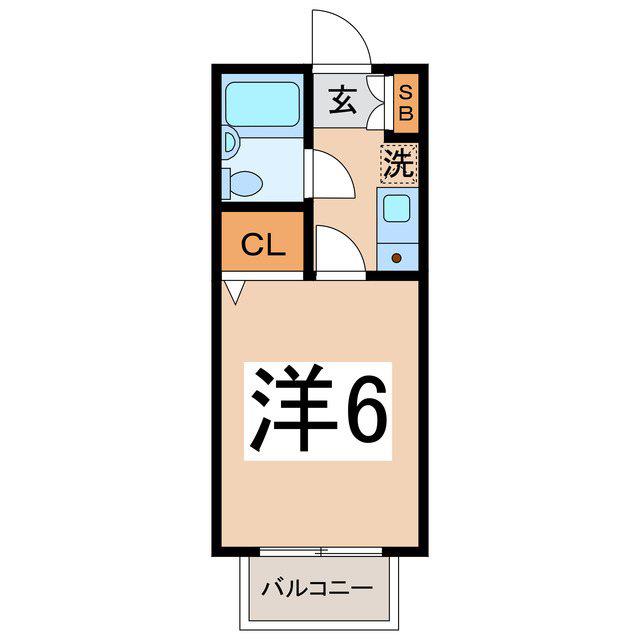 ボヌール三番館(1K/1階)の間取り写真