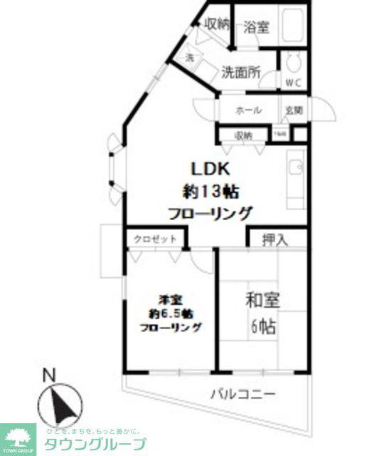 ユリシーズ浜田山(2LDK/3階)の間取り写真