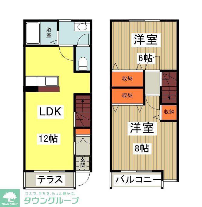 ル・プティ・モンターニュ(2LDK/1階)の間取り写真