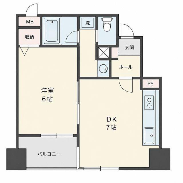 ライツェント広尾(1DK/8階)の間取り写真