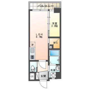 ヴィラルーチェ(1LDK/10階)の間取り写真
