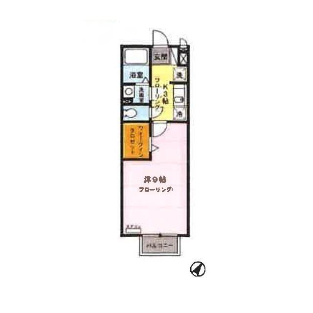 グランセジュール(1K/2階)の間取り写真