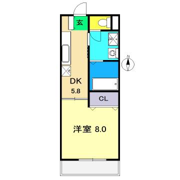 コージーコート(1DK/3階)の間取り写真