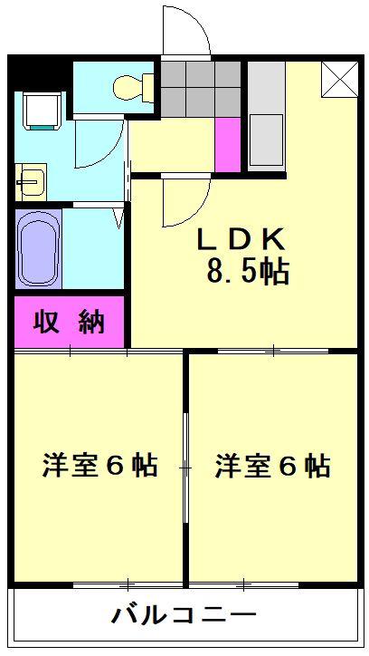 リビーナ(2LDK/2階)の間取り写真
