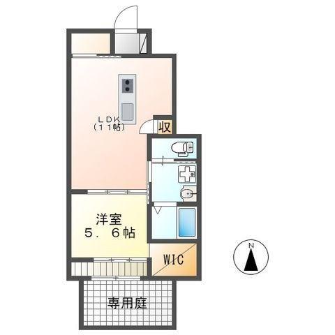 ボンヌール(1LDK/1階)の間取り写真