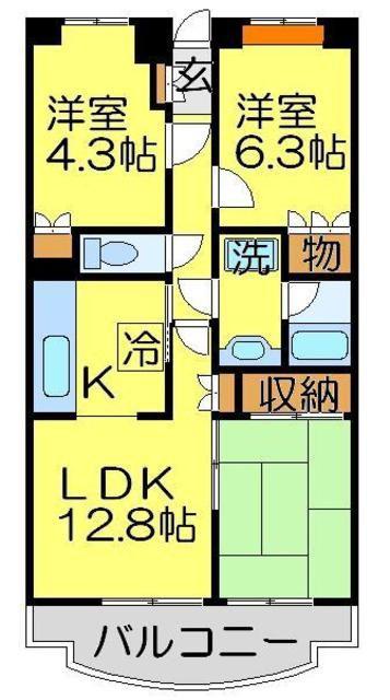 ファインドエル2新宿(3LDK/5階)の間取り写真